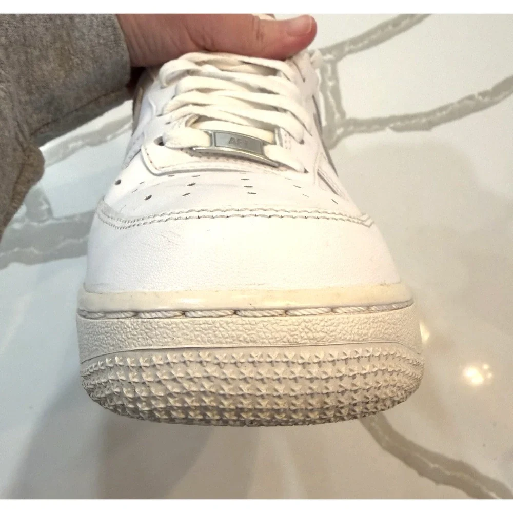 Nike Air Force 1 Low White Men's SZ 8 2019 Sneakers Tennis Shoes, Clean ‎ Dad